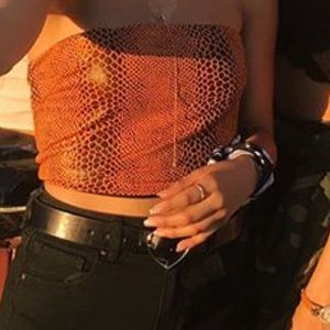 TIGER MIST I.AM.GIA ORANGE SNAKE PRINT TOP